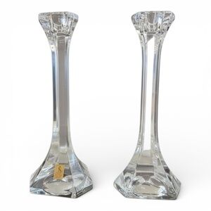 Vintage German Nachtmann Bavarian 24% Lead Crystal Candle Holders 2 Collectible